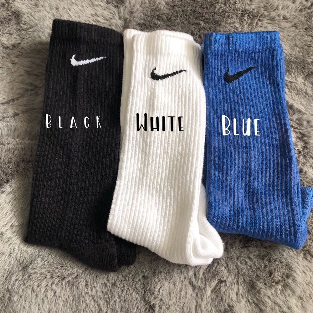 🆕3 Pack ⭐️Nike Custom Colour Unisex Crew Socks | Any colour you choose - Picture 8 of 13
